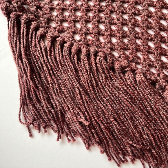 Boho Crochet Festival High Low Skirt Loose Knit Beach Swim  Cover Up Fringe Sz S - Picture 13 of 14